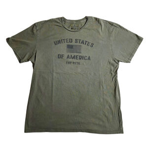 Men's General Standard Olive Green USA Flag Short Sleeve Tee XL